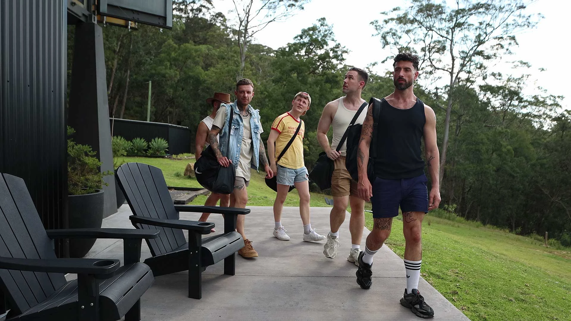 Adam Chen and thirteen other creators together in Kangaroo Valley for the Detour Down Under group scene