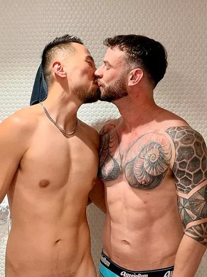 Adam Chen kissing Kit Brodie during their Sydney encounter