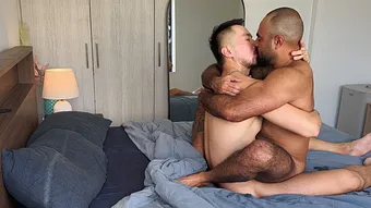 Adam Chen and Sean P on the bed as their natural chemistry builds during their first filmed collab